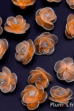 Textilblume - diam. 2 cm - aprikose  